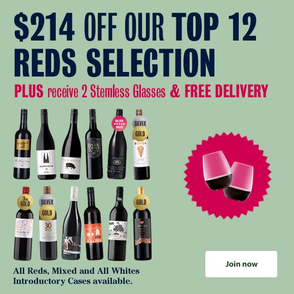 $235 OFF 11 Rich Reds and 4 Stemless Glasses