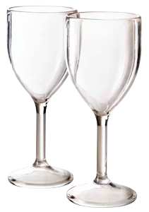 Plastic Stemmed Glasses Pair