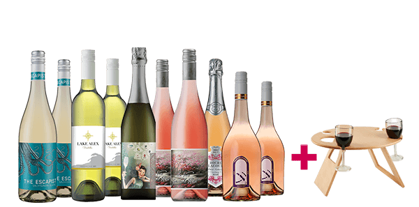 Spring Whites & Pinks with Fizz, Picnic Table & Glasses Spring Whites & Pinks with Fizz, Picnic Table & Glasses
