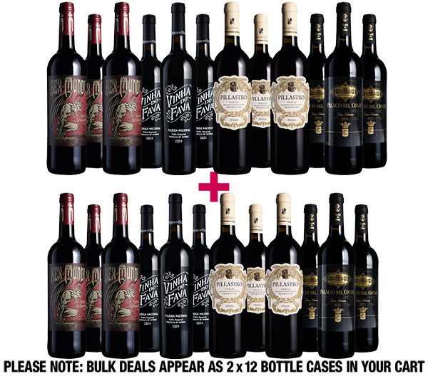 Worldwide Bestsellers and International Black Reds 24-bottle BULK DEAL
