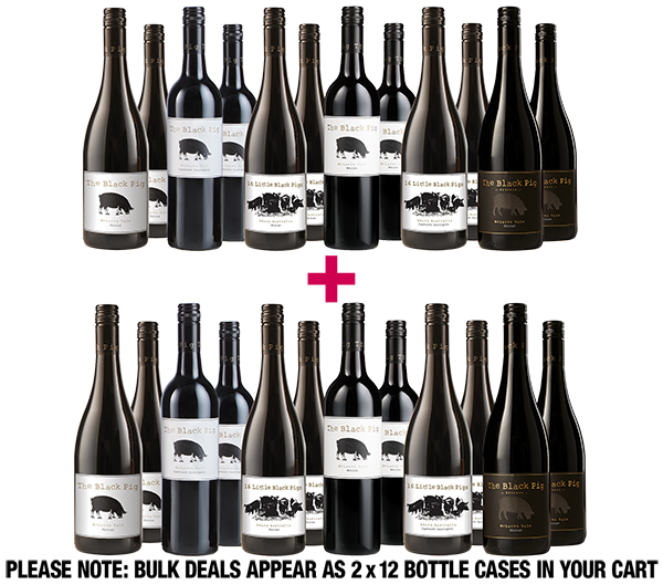 The Black Pig Family Festive Reds 24-bottle BULK DEAL The Black Pig Family Festive Reds 24-bottle BULK DEAL